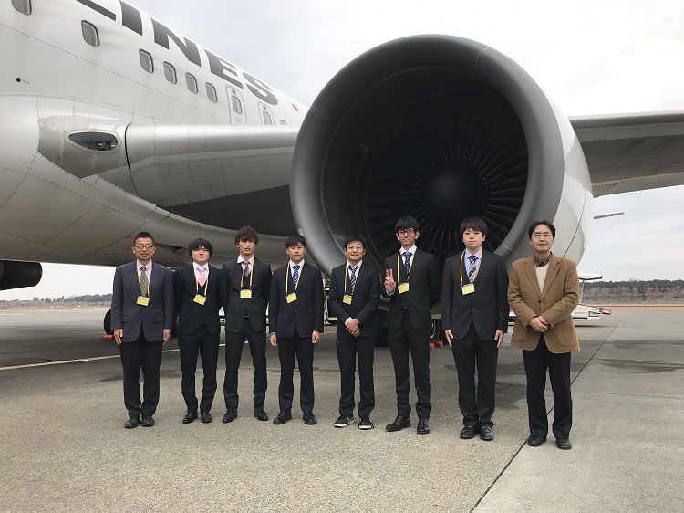 航空整備学1年生の空港キャンパス及びJALEC熊本空港整備見学