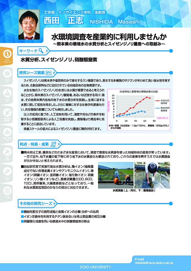 水環境調査を産業的に利用しませんか