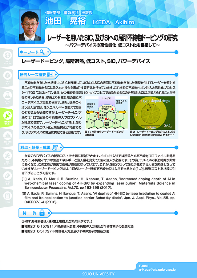 レーザーを用いたSiC及びSiへの局所不純物ドーピングの研究