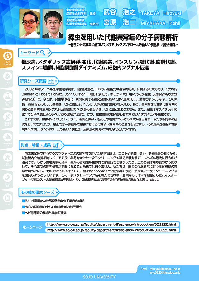 線虫を用いた代謝異常症の分子病態解析