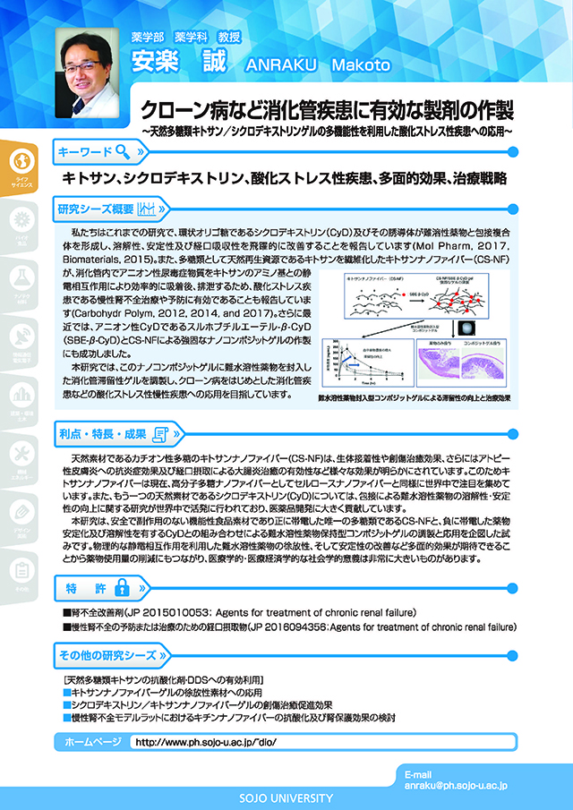 クローン病など消化管疾患に有効な製剤の制作