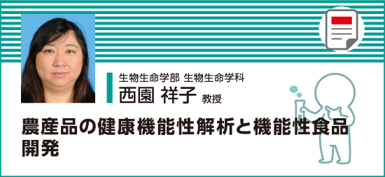 農産品の健康機能性解析と機能性食品開発